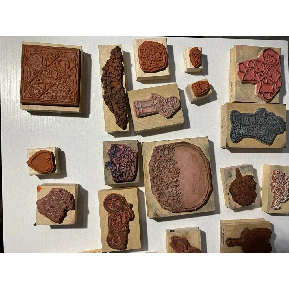 Lot of 20 Vintage Rubber Stamps: Stampin' Up, Hero Arts, Art Impressions Mix